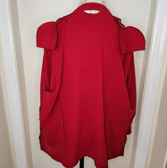 80s Embroidered Red Asian Top - Picture 10 of 11